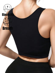 Solid Tank Top Sleeveless Sports Crop Top Women's Lingerie