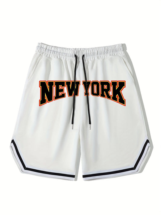 Men's Streetwear Shorts York Graphic Drawstring Stretchy Short Pants