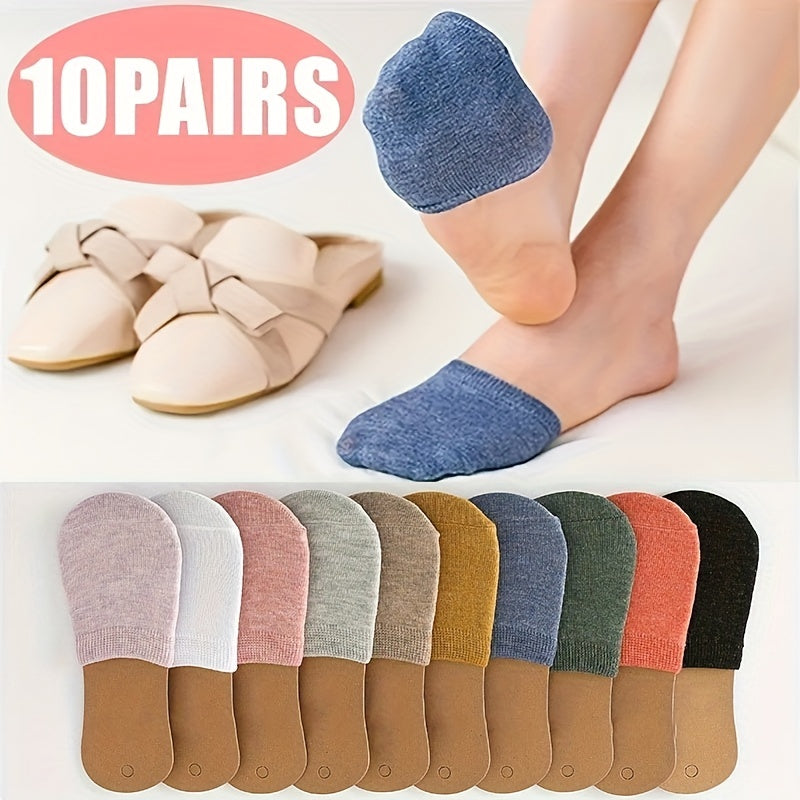 10 Pairs Invisible Half Palm Socks for Women