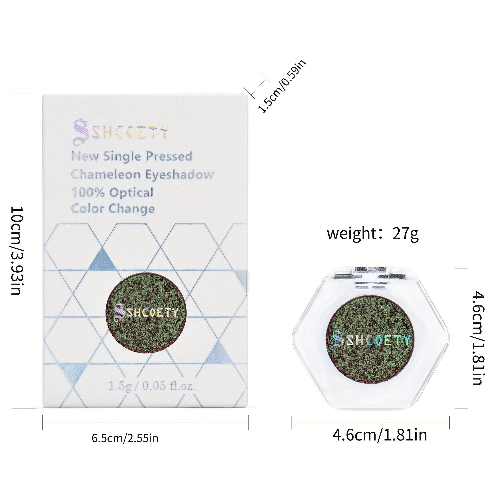 Monochromatic Chameleon Eyeshadow Palette, Sparkle Green Eyeshadow Powder