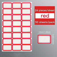 50 Self-Adhesive Blank Stickers-Office Classification Stickers
