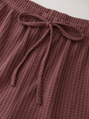 Waffle Loungewear Set: Top, Cami, Shorts