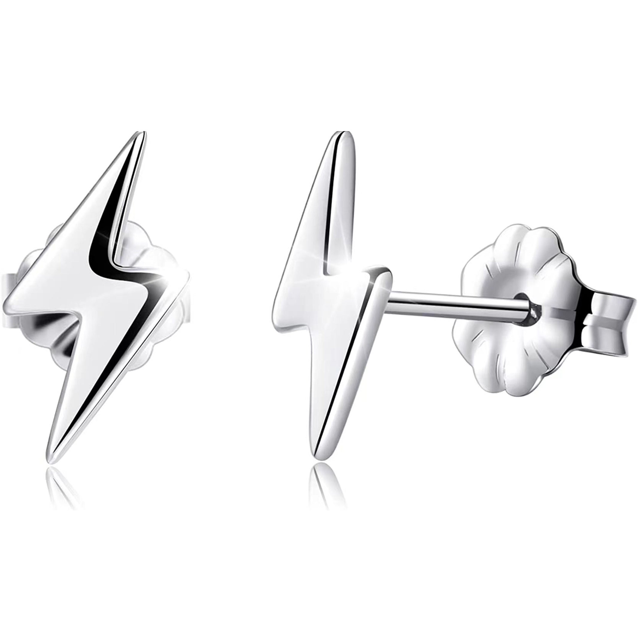 Titanium Round Heart Lightning Moon Earrings