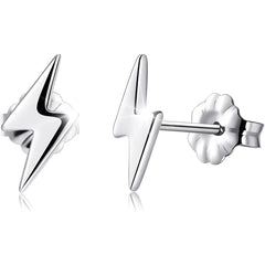 Titanium Round Heart Lightning Moon Earrings