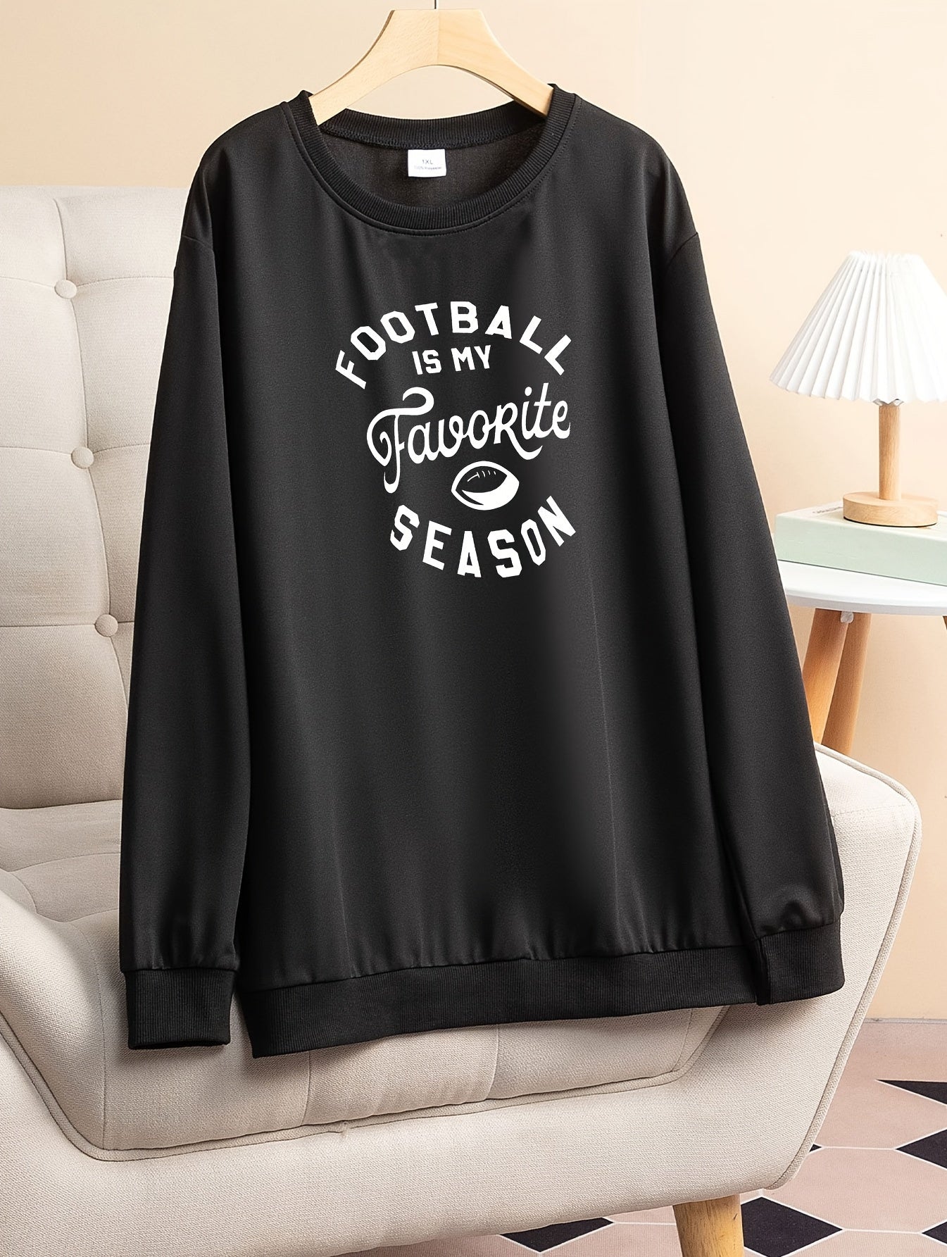  Rugby Print Long Sleeve Lounge Top Women's Sleepwear Tee