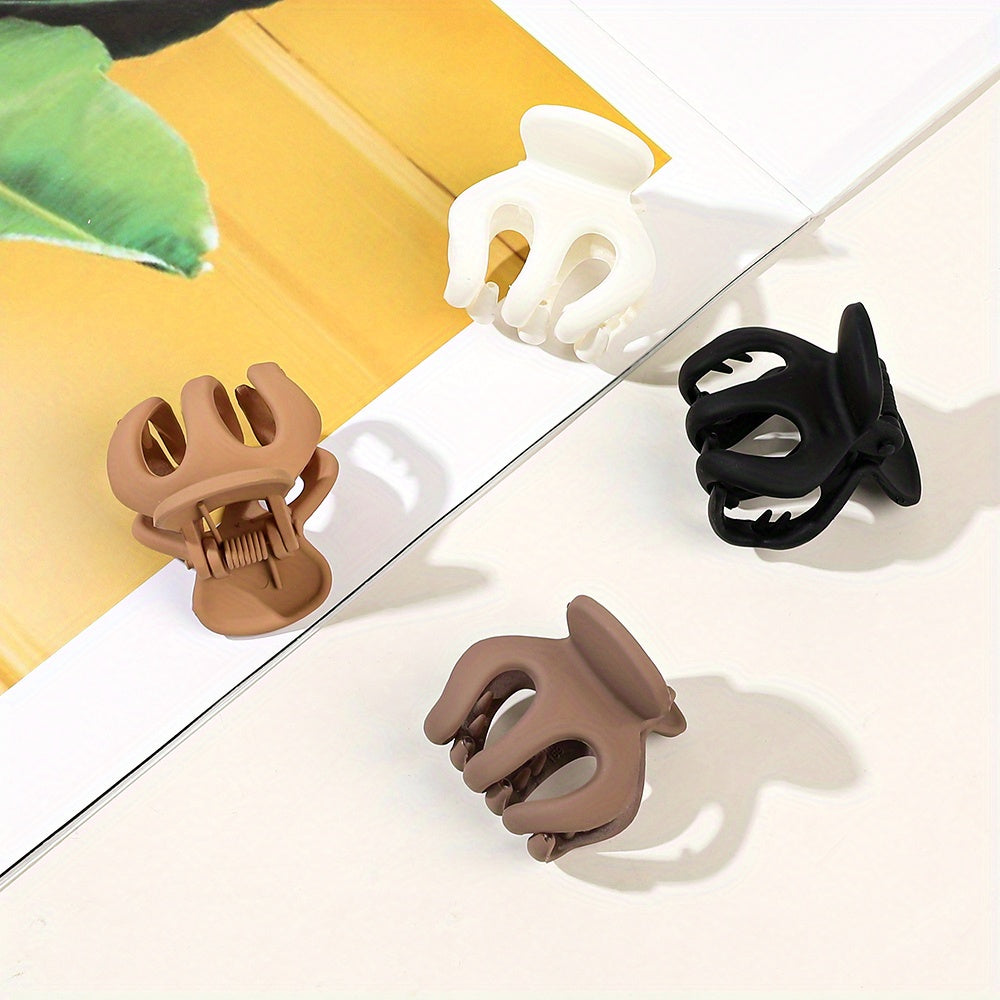 4pcs Matte Hair Claw for Thin Hair Non-slip Short Hair Accessories