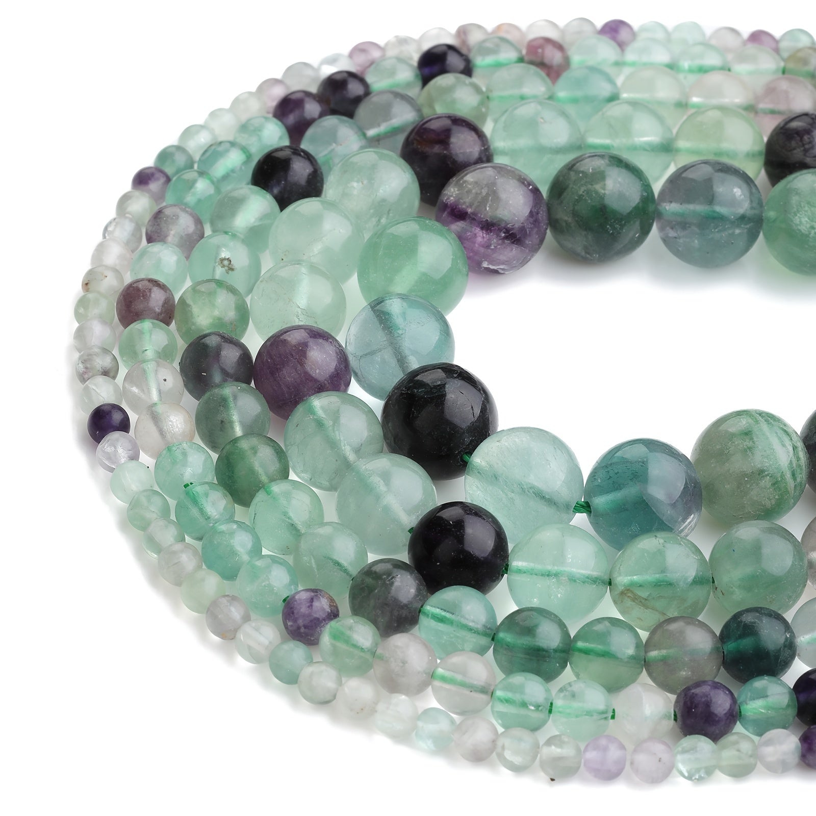 Natural Rainbow Fluorite Gemstones Loose Beads for Jewelry Making