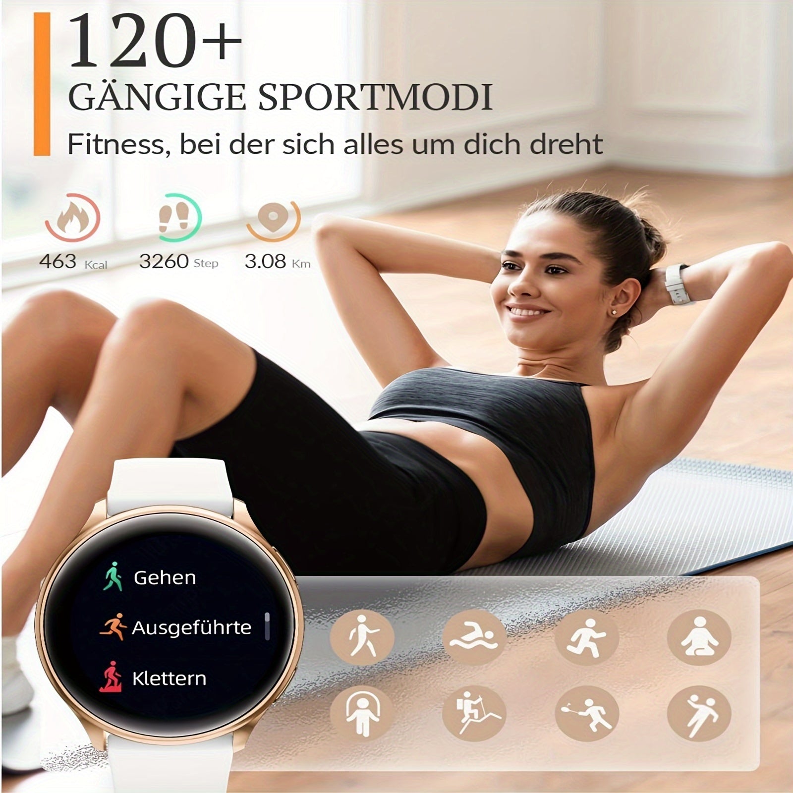 Smart Watch For Women 3 Compatible Calls IP68 Fitness Tracker