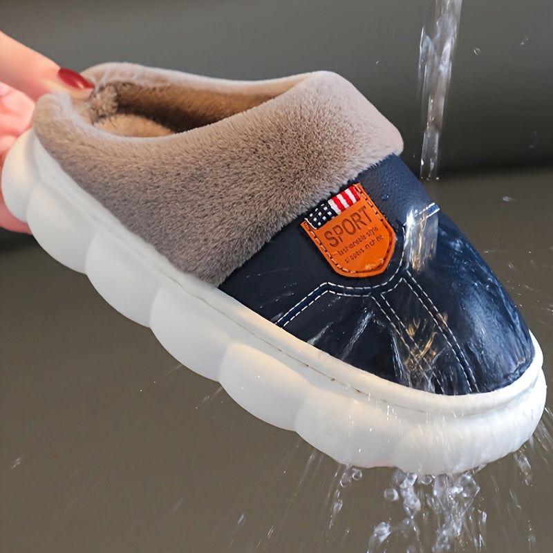 Boys Plus Fleece House Shoes Non Slip Soft Warm Walking Shoes