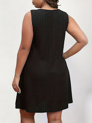  Eyelet Embroidered V-Neck Tank Dress