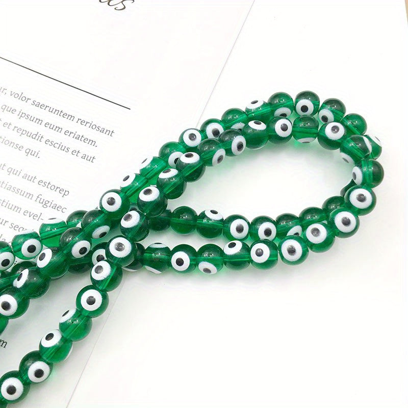 40pcs Glass Eye Beads Round Colorful Spacer Beads DIY Jewelry Making