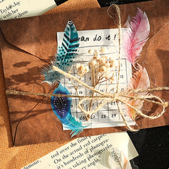 40pcs PET Feather Series Decorative Sticker Pack Water Bottle Laptop Bike