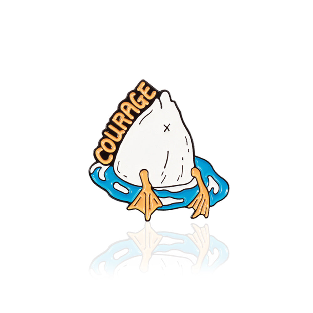 Courage Duck Brooch Pin Men Women Novelty Pins Bags Jackets Hats