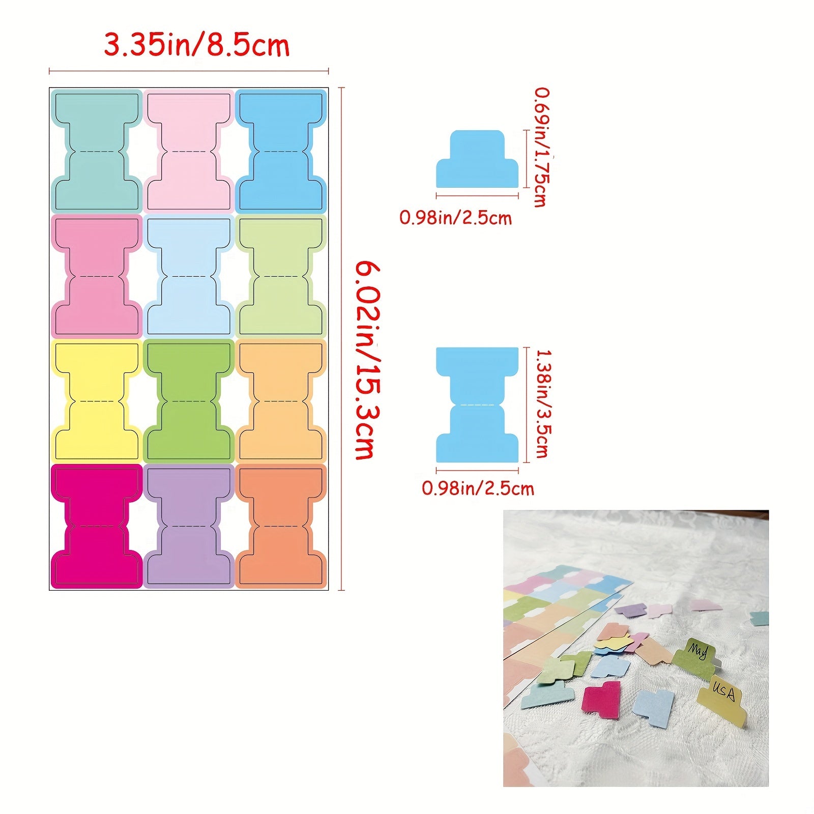 180pcs Index Tabs for Catalogs Key Date Ma