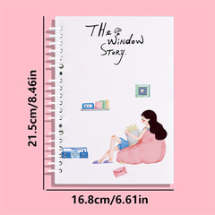 Cartoon Girl Succulent Plant Coil Book A5 Loose-leaf 60 Sheets