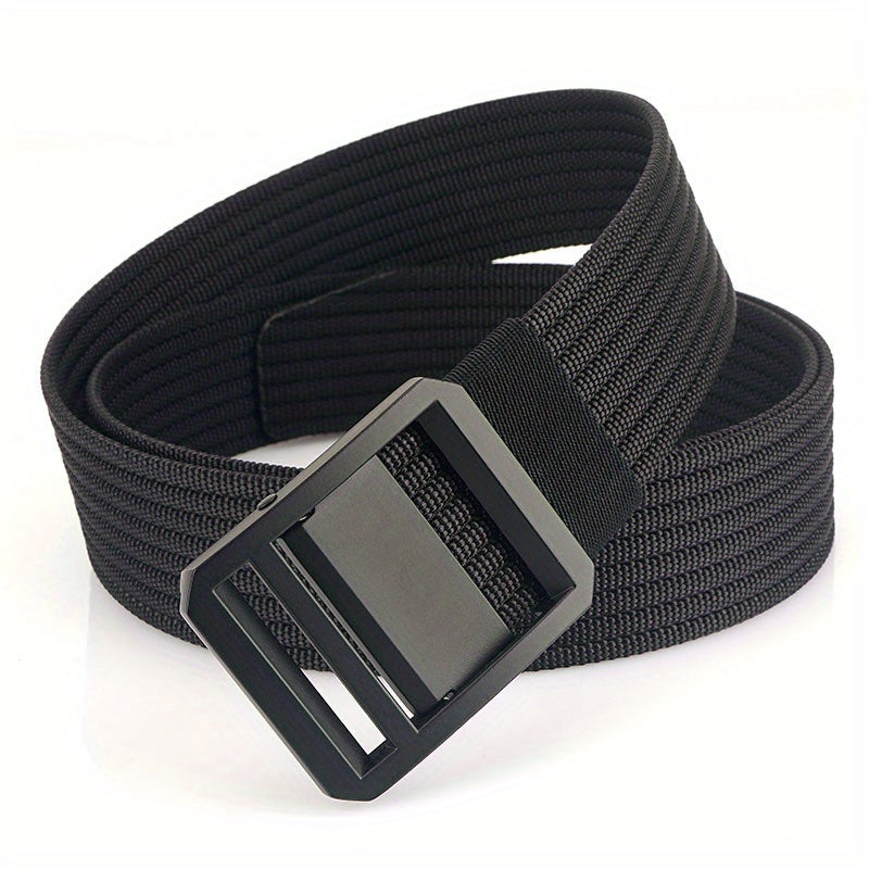 Men's Metal Buckle Nylon Braided Belt Casual Youth Belt