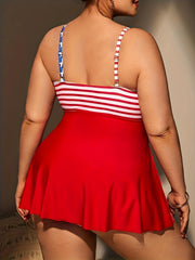  Independence Sexy Tankini Set Women's Plus Flag Print Swimsuit
