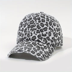 Leopard Print Ponytail Baseball Cap Sun Hat