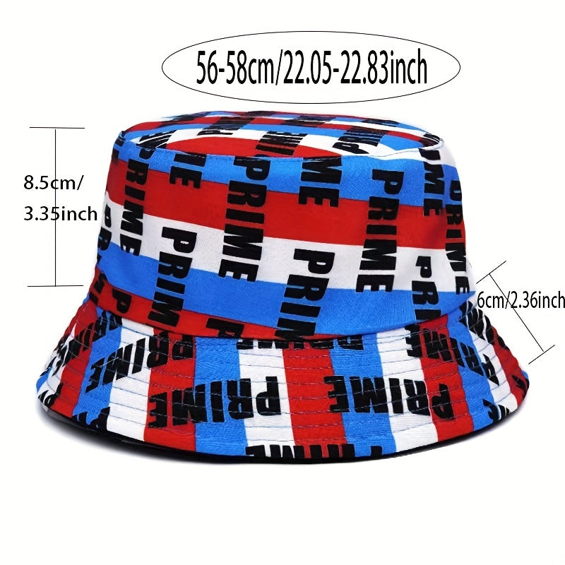 Colorful Letter Reversible Bucket Hat for Men Women