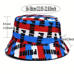 Colorful Letter Reversible Bucket Hat for Men Women