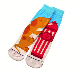5 Pairs Cartoon Print Socks Comfy Halloween Mid Tube Socks Women's Stockings