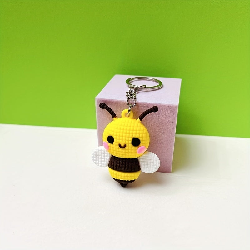 Cute Cartoon Bee Keychain Pendant Girl Bag Purse Keychain Insect Key Ring