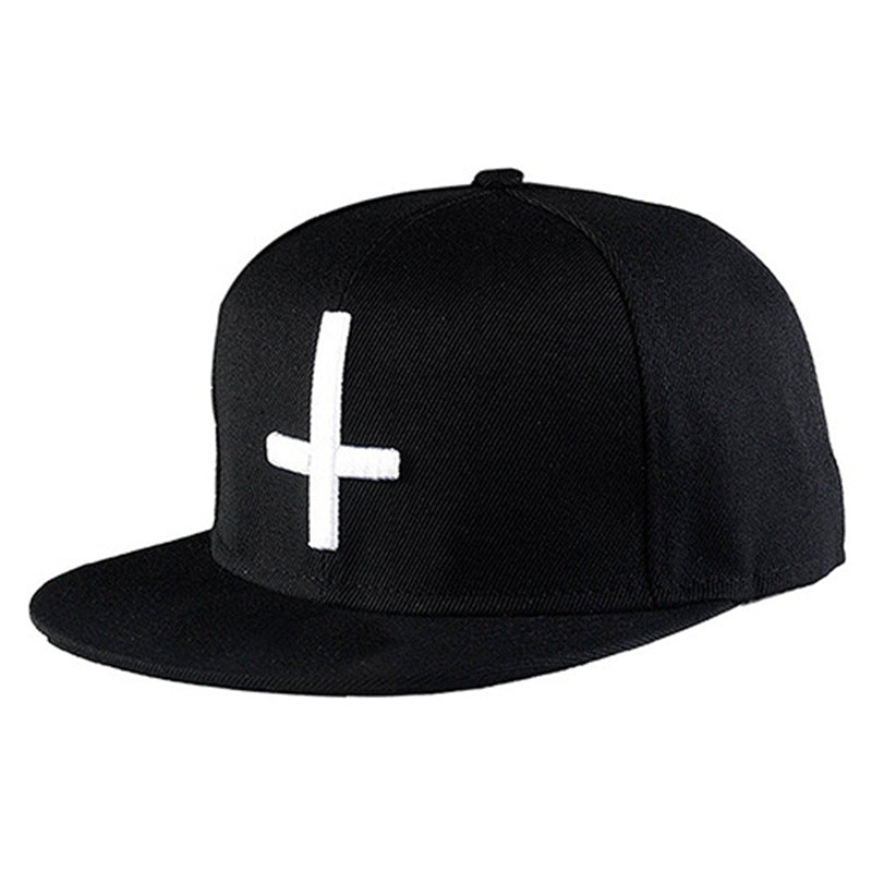 Men's Adjustable Cross Embroidery Hip Hop Hat