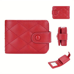 Quilted Flap Lipstick Bag Argyle Pattern with Mirror