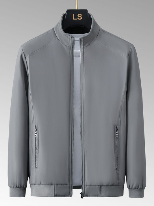 Men's Lightweight Windbreaker Jacket Stand Collar Zip Up Coat