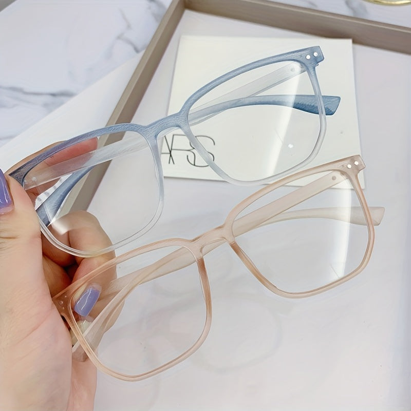 Gradient Square Frame Anti Light Reading Glasses