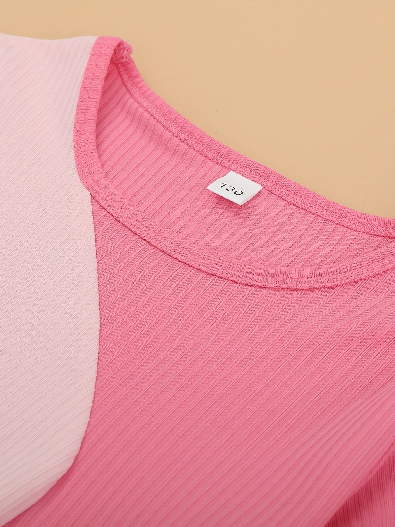 Girl's Ribbed T-shirt & Shorts Set for Summer