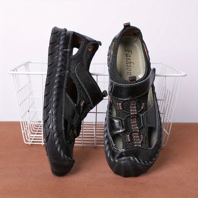 Men's Non Slip Hook And Loop Sandals Wear resistant Comfy Beach Shoes Summer