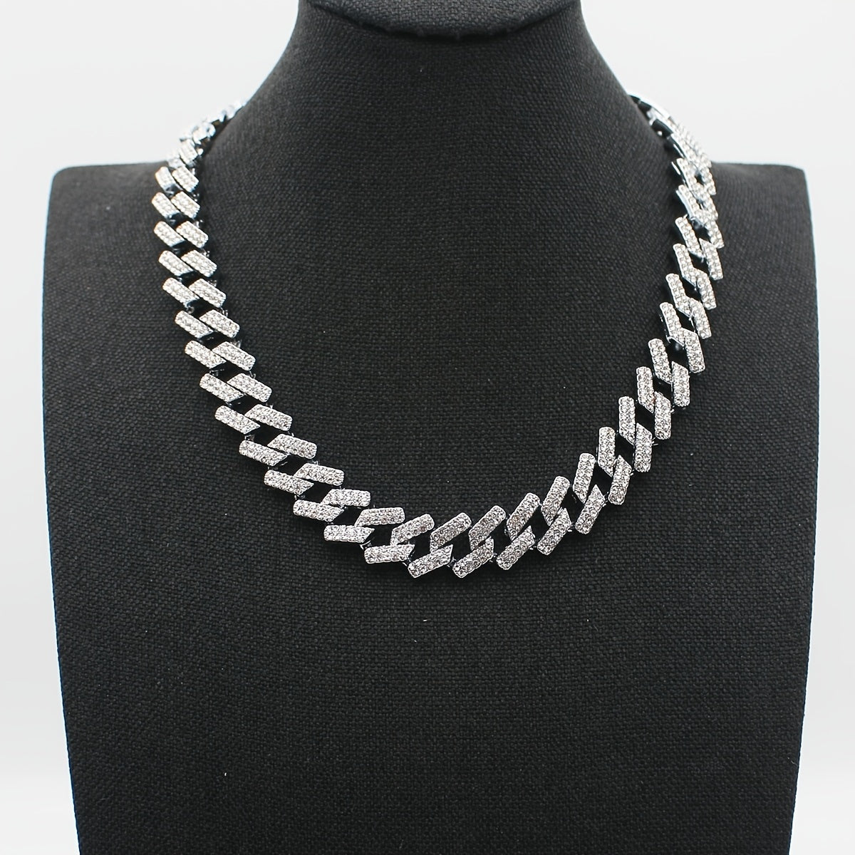 Cuban Link Rhinestone Chain Necklace
