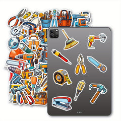 50pcs Cartoon Tool Stickers for Water Bottles Laptops DIY Craft Scrapbooks