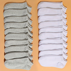 30 Pairs Women's Low Cut Ankle Socks Soft & Lightweight Solid Stockings