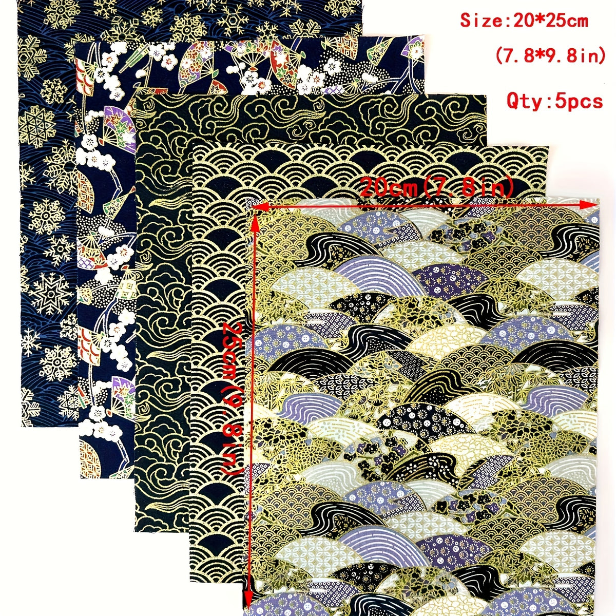 5pcs Japanese Style Cotton Quilting Fabric Doll Clothing Craft Fabri