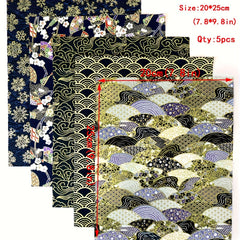 5pcs Japanese Style Cotton Quilting Fabric Doll Clothing Craft Fabri