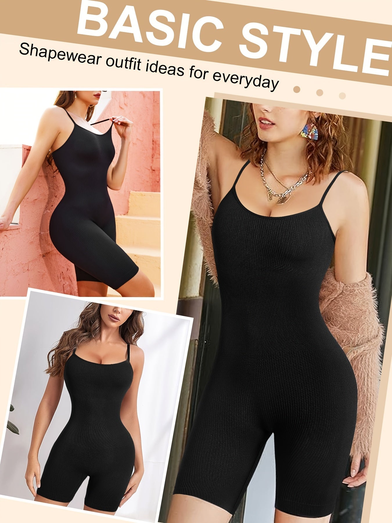 Women's Ribbed Spaghetti Strap Yoga One Piece Romper