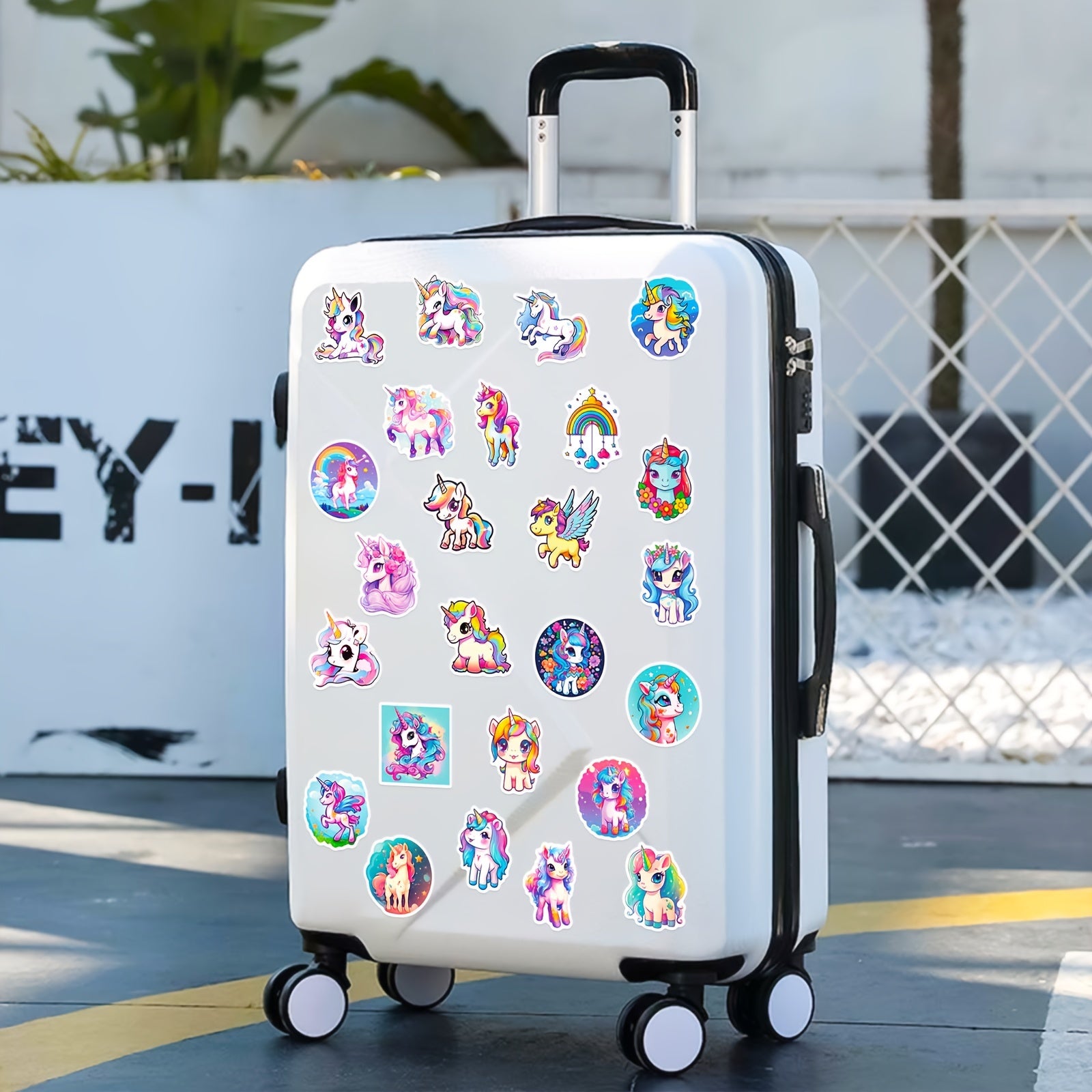 100pcs Rainbow Unicorn Sticker Pack for Laptops Phones Suitcases