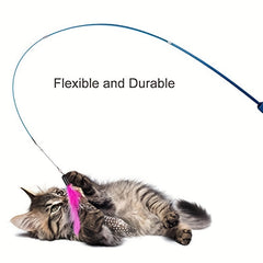 Interactive Feather Teaser Wand for Cats