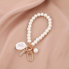 Faux Pearl Beads Bracelet Keychain Women's Necklace