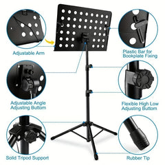 Portable Collapsible Sheet Music Stand with Carrying Bag