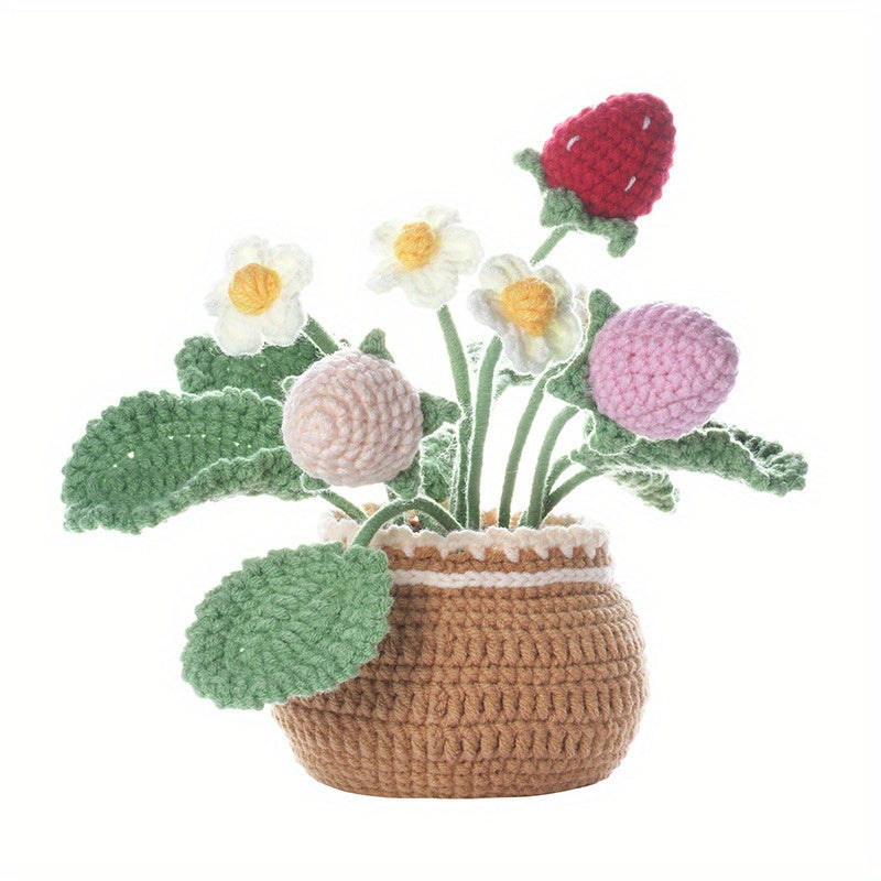 1pc Crochet Material Pack DIY Wool Thread Flower Large Potted Ornament