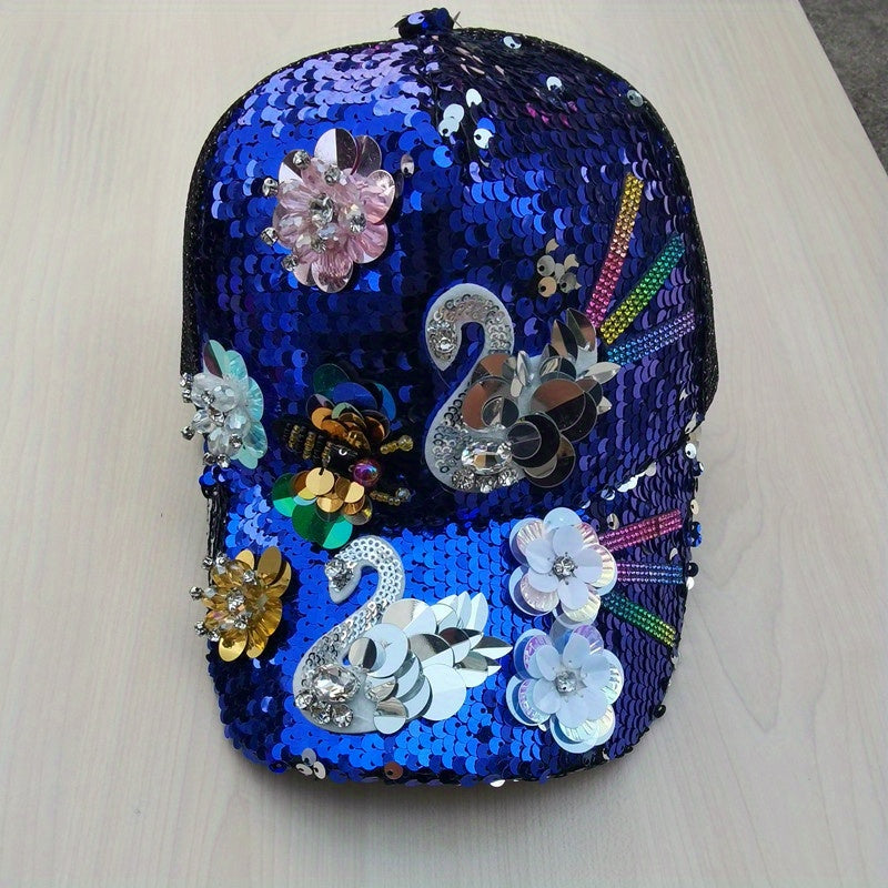 Sequin Baseball Cap Hip Hop Adjustable Trucker Hat