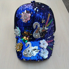Sequin Baseball Cap Hip Hop Adjustable Trucker Hat
