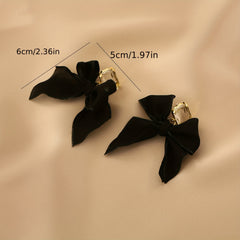 Bow Knot Zircon Stud Earrings Vintage Style Jewelry