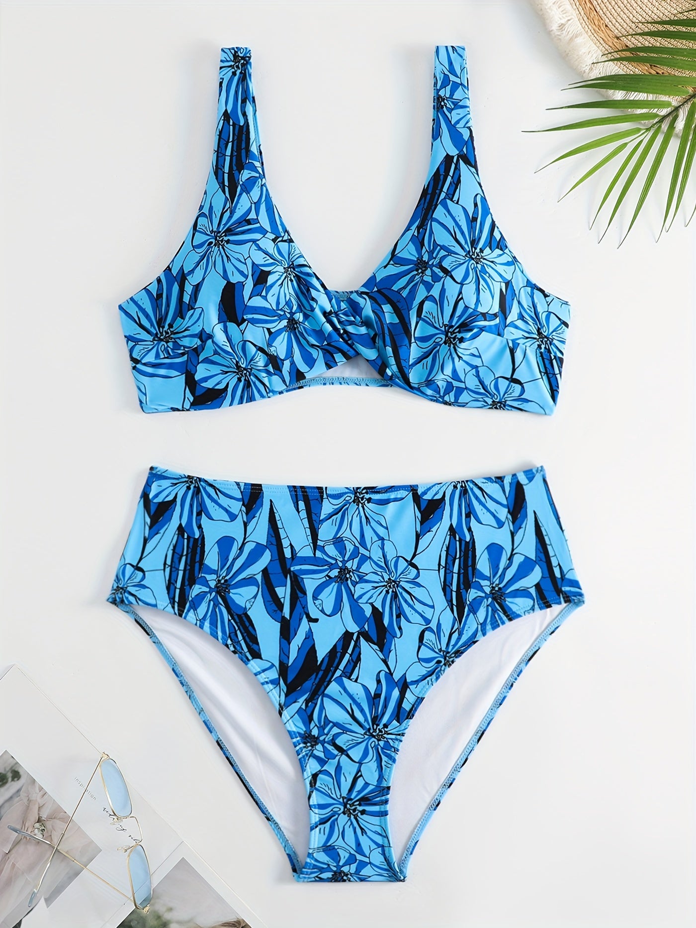 Boho Bikini Set Plus Floral Twist Bra & Panty Swimsuit