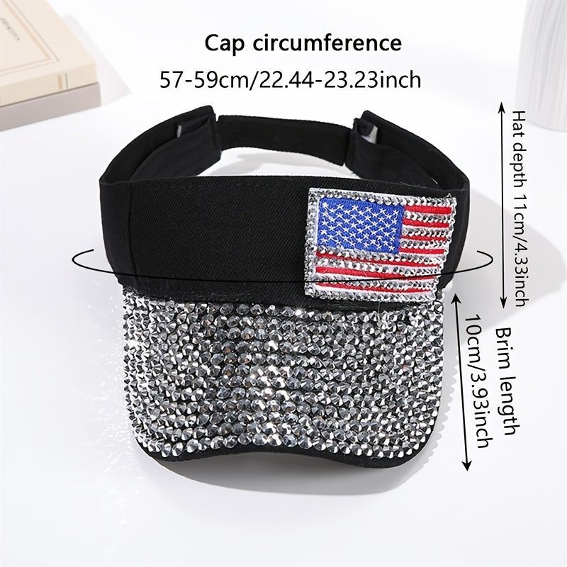 Flag Patch Ponytail Sun Hat Patriotic Cap For Women
