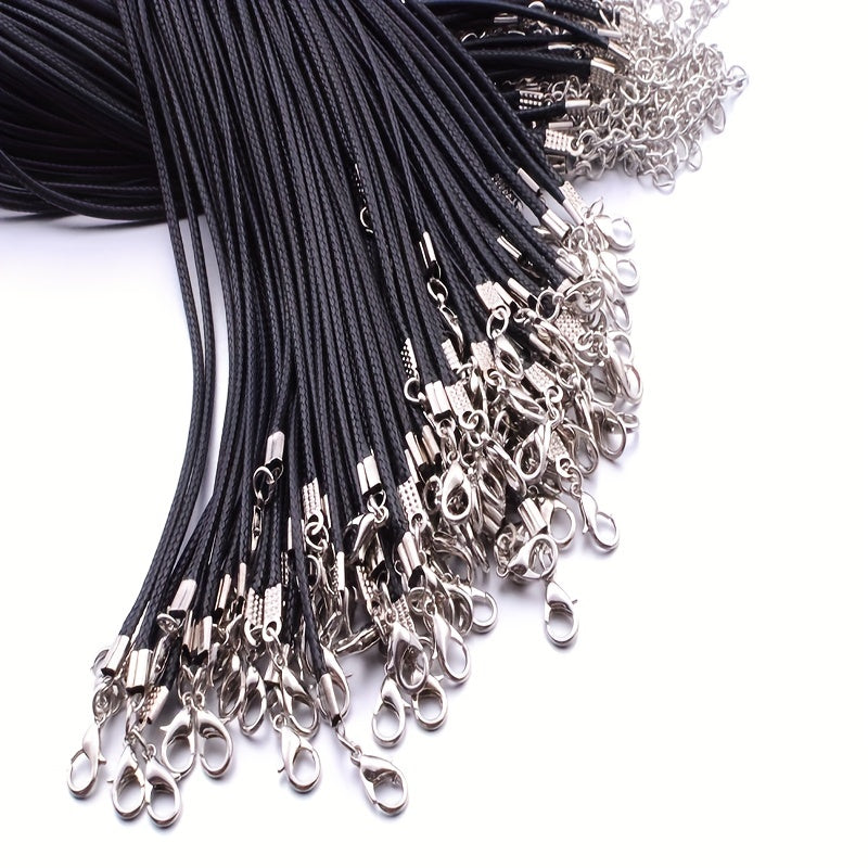 Braided Leather Cord Necklace Chain with Lobster Clasp for Jewelry Making