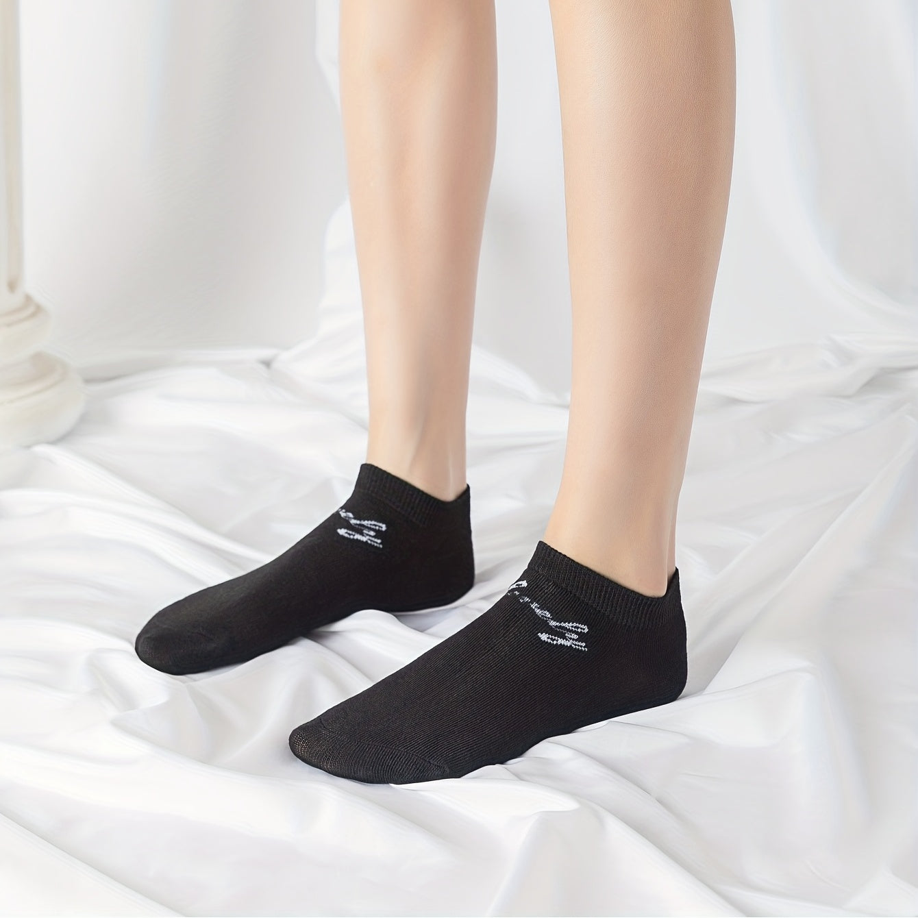 10 Pairs Letter Print Soft Ankle Socks Women's Stockings